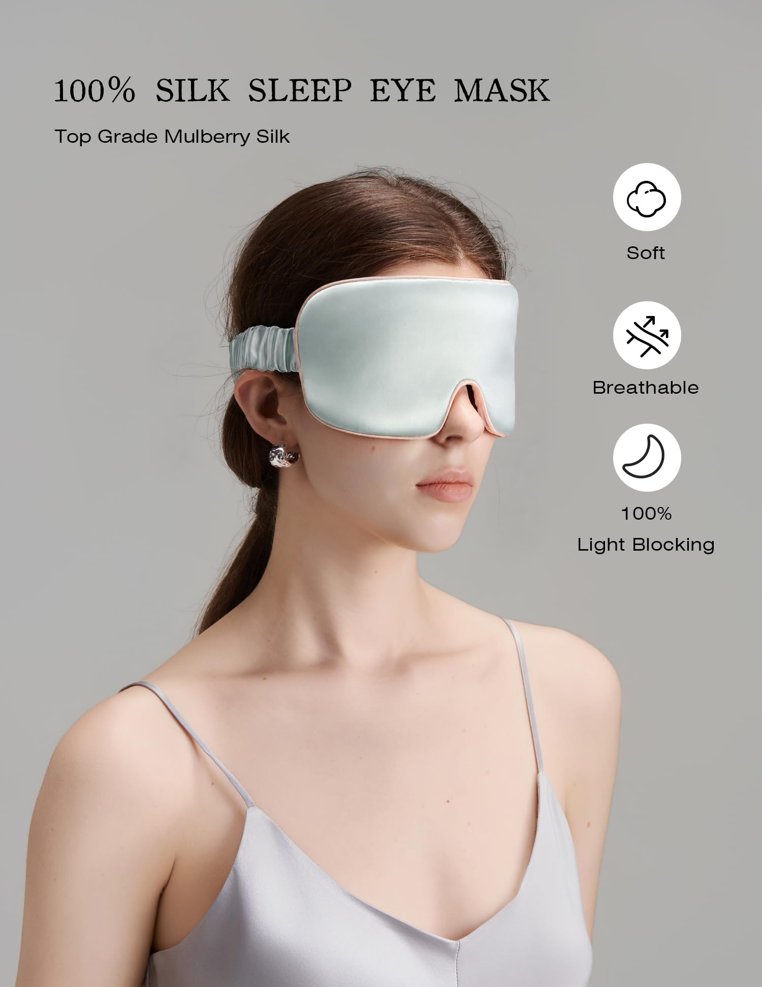 Luxurious 100% Mulberry Silk Sleep Eye Mask Double-sided Color