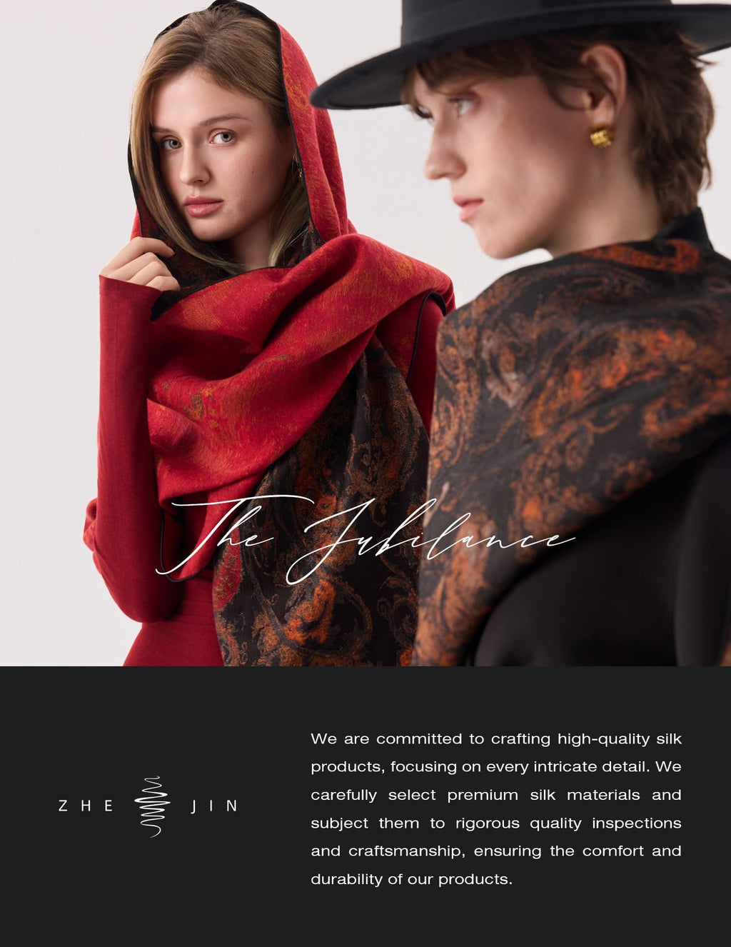 The Palace Collection - Luxurious Warm Winter Silk Scarf Gift Scarf for Her, 71"x18"