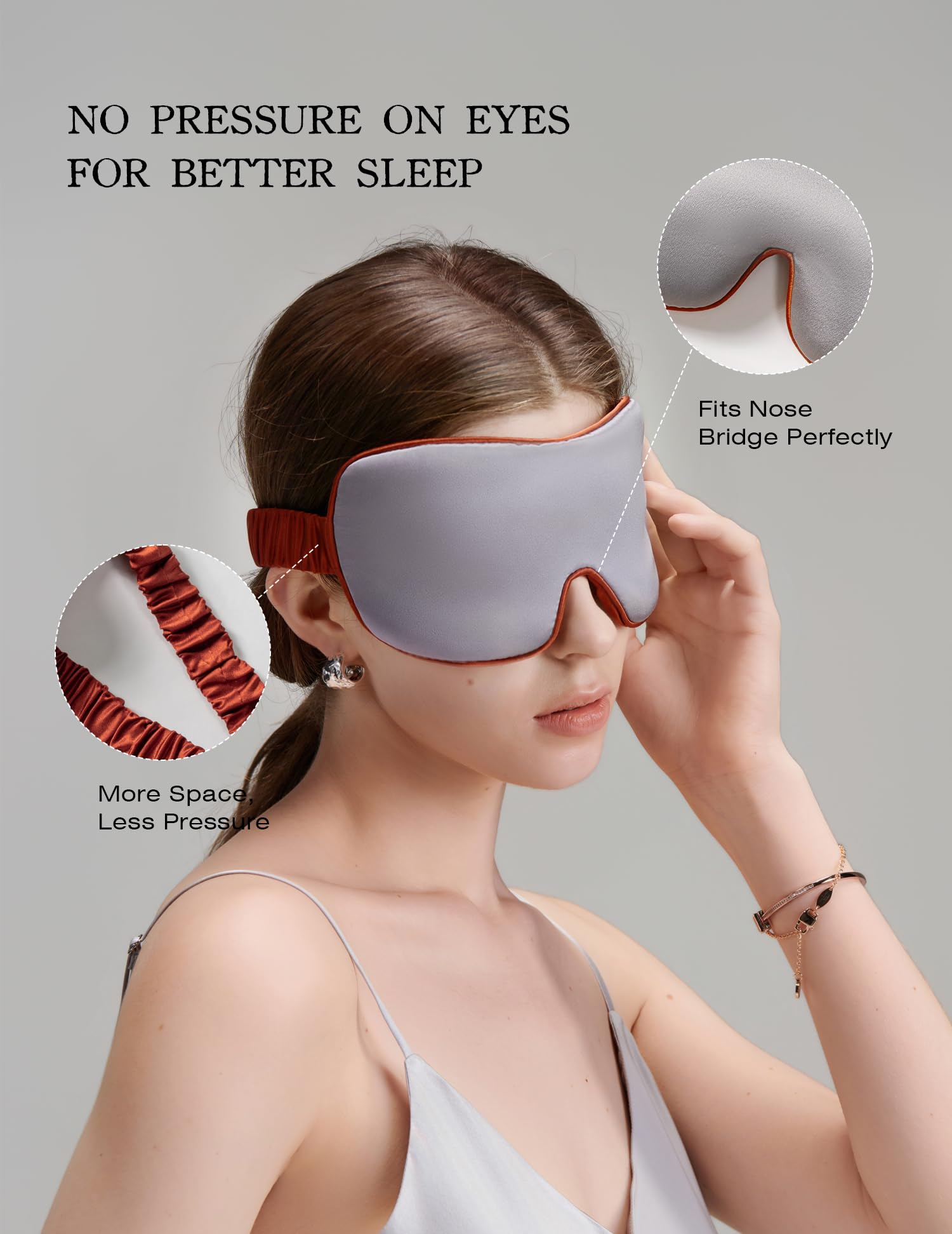 Luxurious 100% Mulberry Silk Sleep Eye Mask Double-sided Color