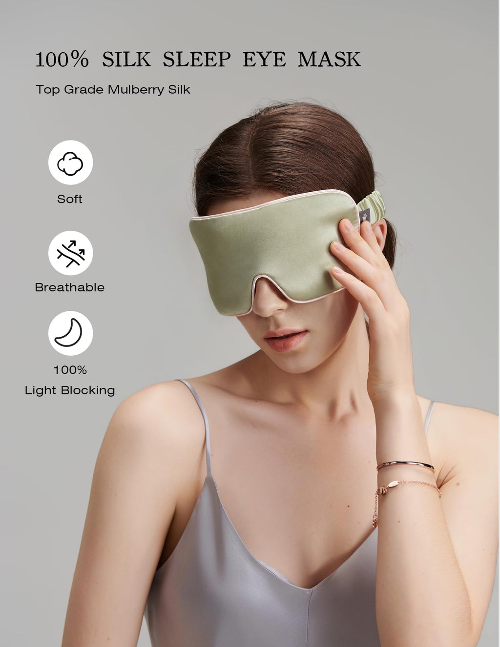 Luxurious 100% Mulberry Silk Sleep Eye Mask Double-sided Color