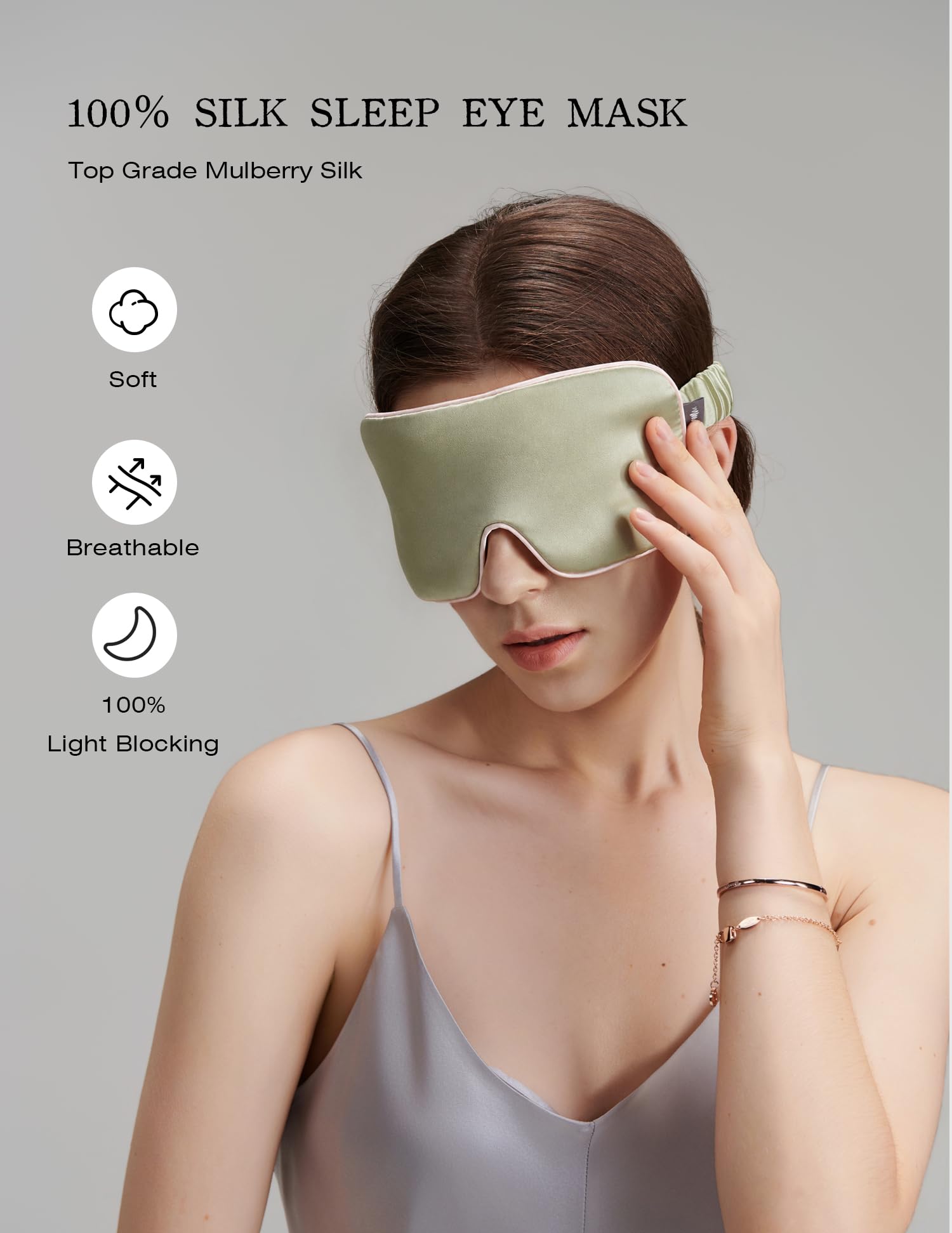 Luxurious 100% Mulberry Silk Sleep Eye Mask Double-sided Color