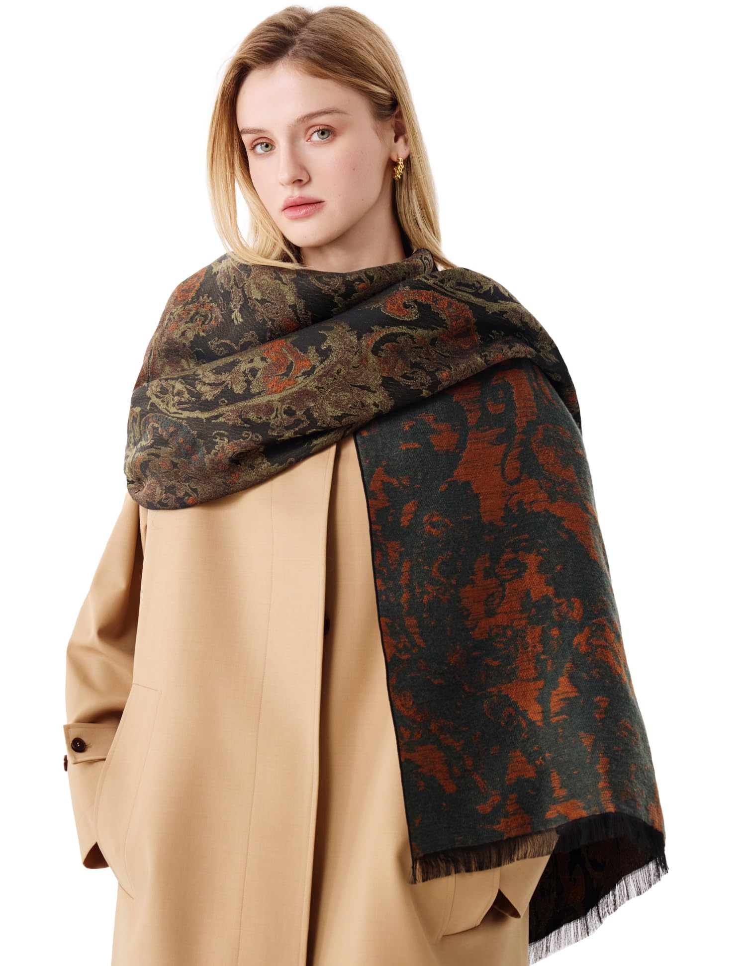 The Palace Collection - Luxurious Warm Winter Silk Scarf Gift Scarf for Her, 71"x18"