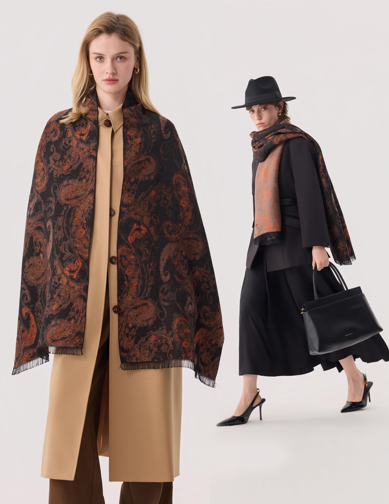 The Palace Collection - Luxurious Warm Winter Silk Scarf Gift Scarf for Her, 71"x18"