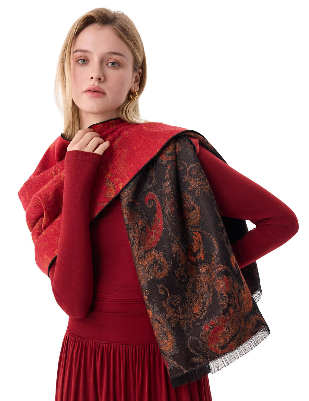 The Palace Collection - Luxurious Warm Winter Silk Scarf Gift Scarf for Her, 71"x18"