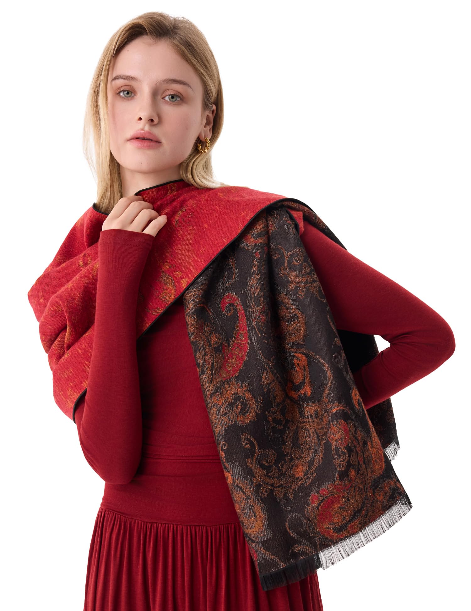 The Palace Collection - Luxurious Warm Winter Silk Scarf Gift Scarf for Her, 71"x18"
