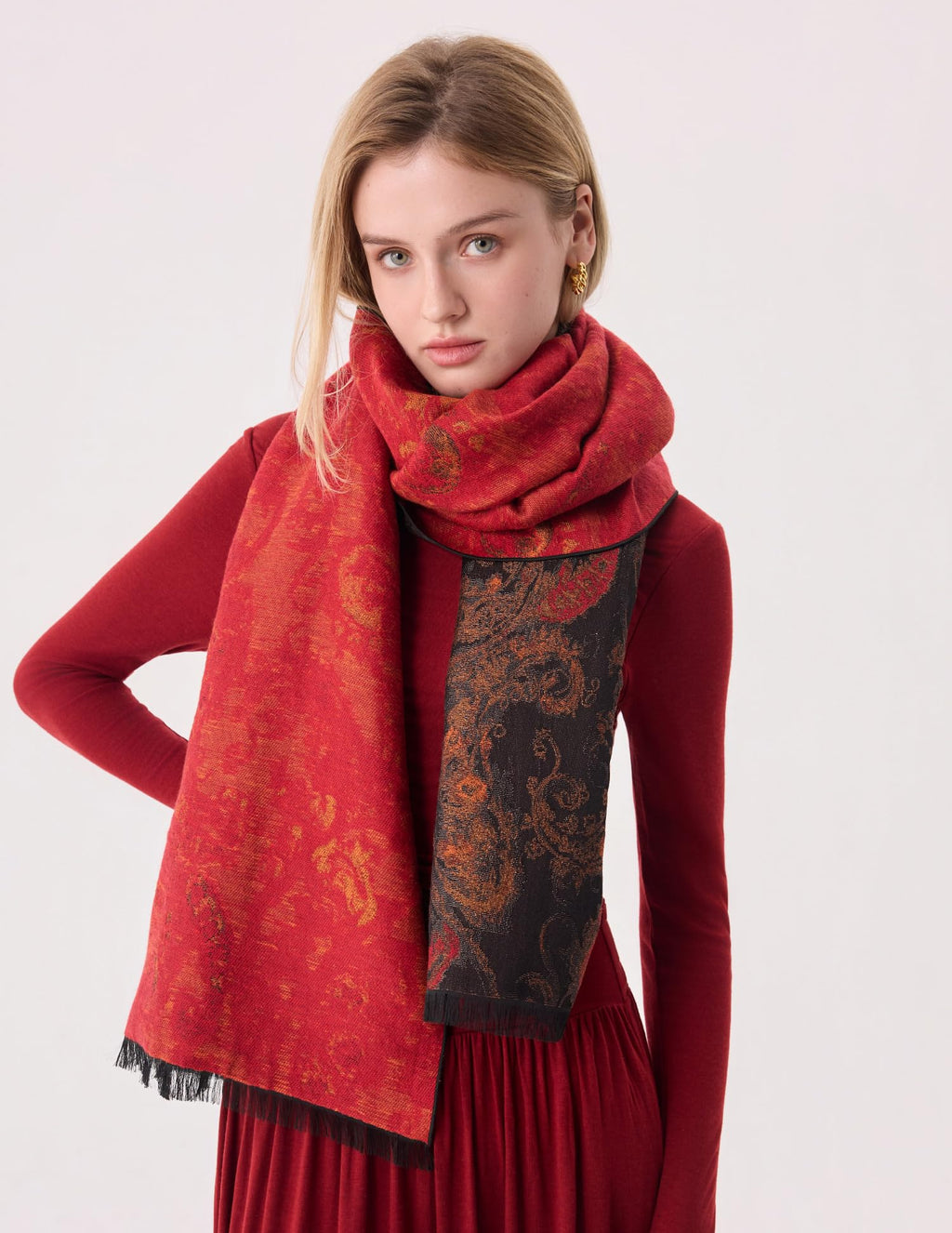 The Palace Collection - Luxurious Warm Winter Silk Scarf Gift Scarf for Her, 71"x18"