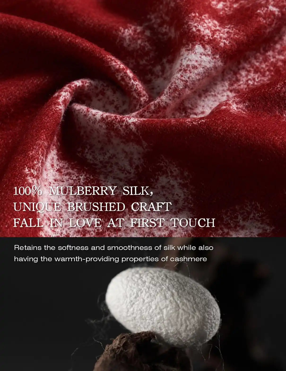 Dream of Splendor - 100% Brushed Mulberry Silk Scarf & Shawl, 71"x24"