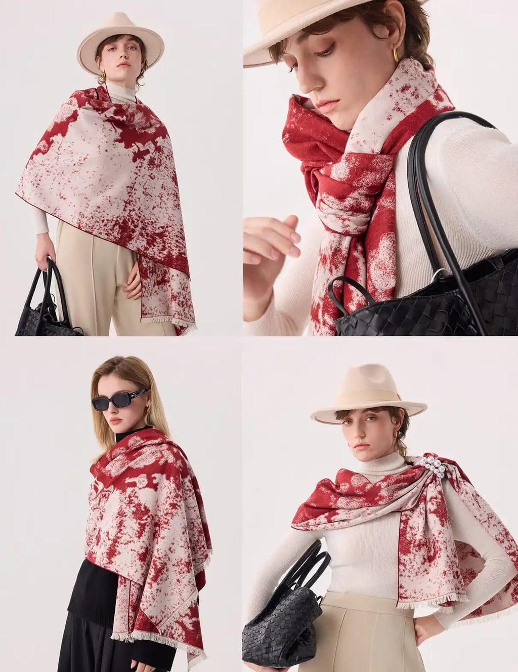 Dream of Splendor - 100% Brushed Mulberry Silk Scarf & Shawl, 71"x24"