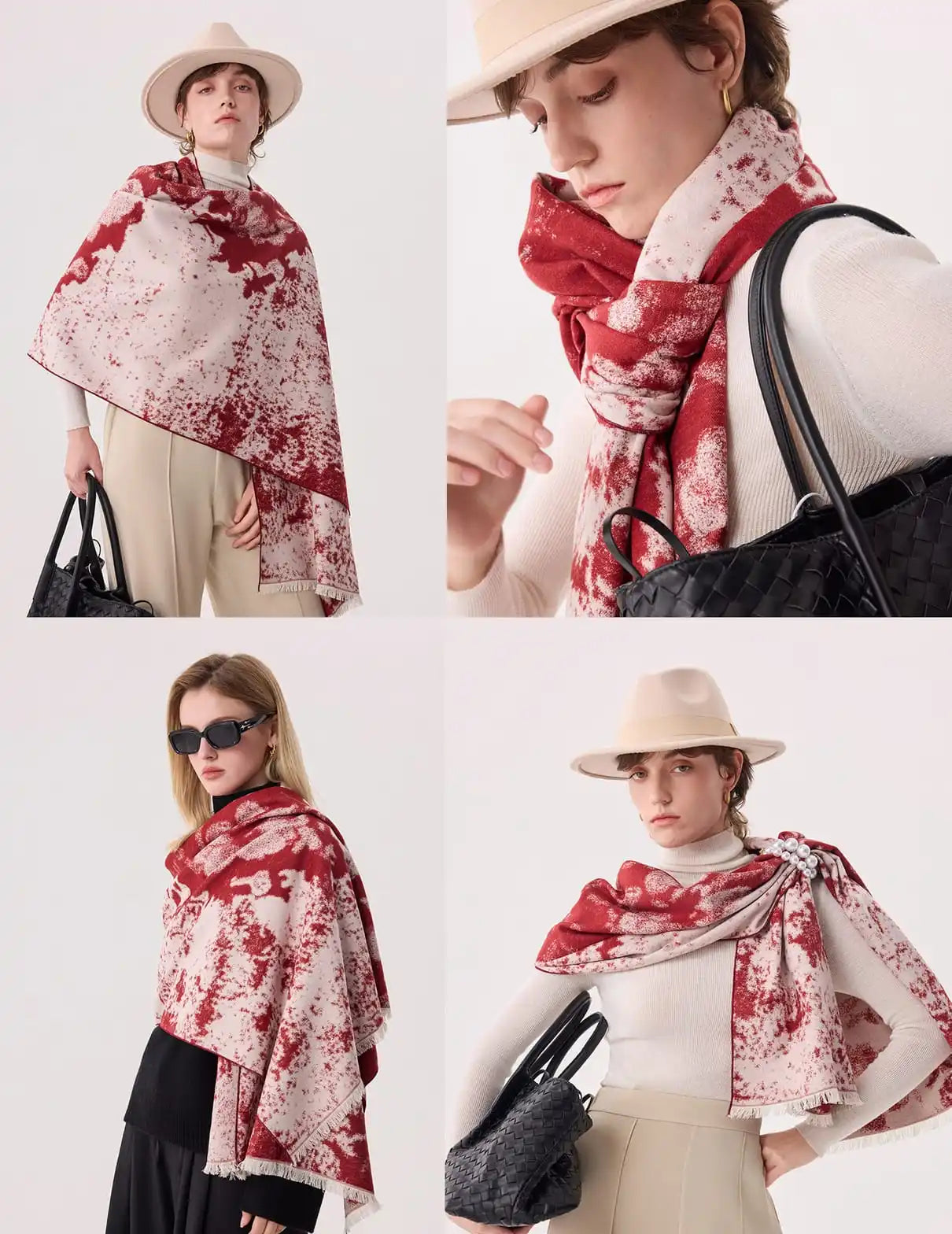 Dream of Splendor - 100% Brushed Mulberry Silk Scarf & Shawl, 71"x24"