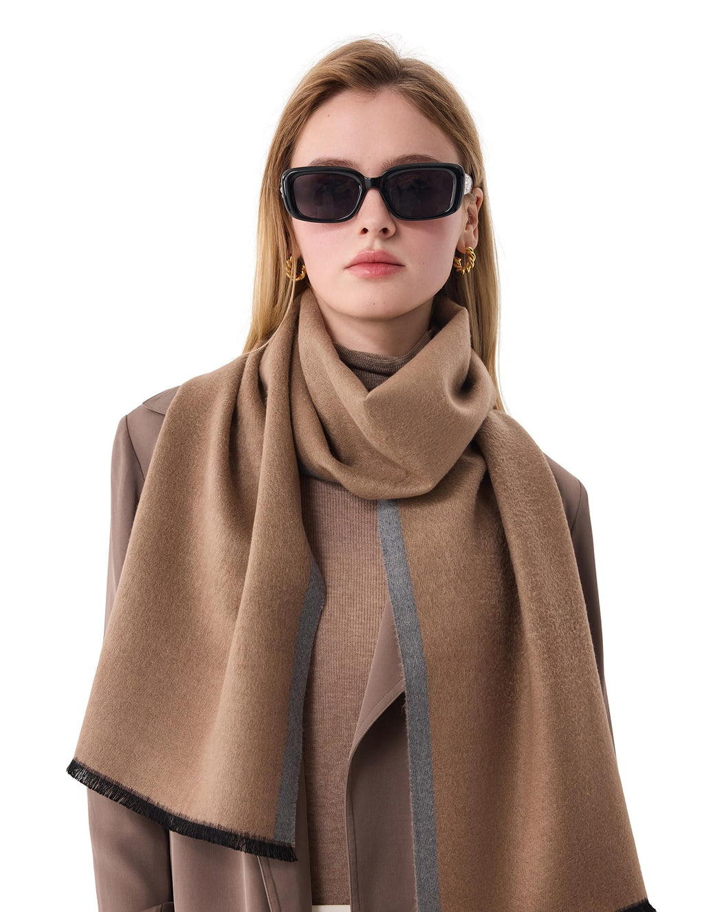 Gentleman Collection Silk Scarf – 100% Mulberry Silk, Jacquard Reversible, 71"x12"