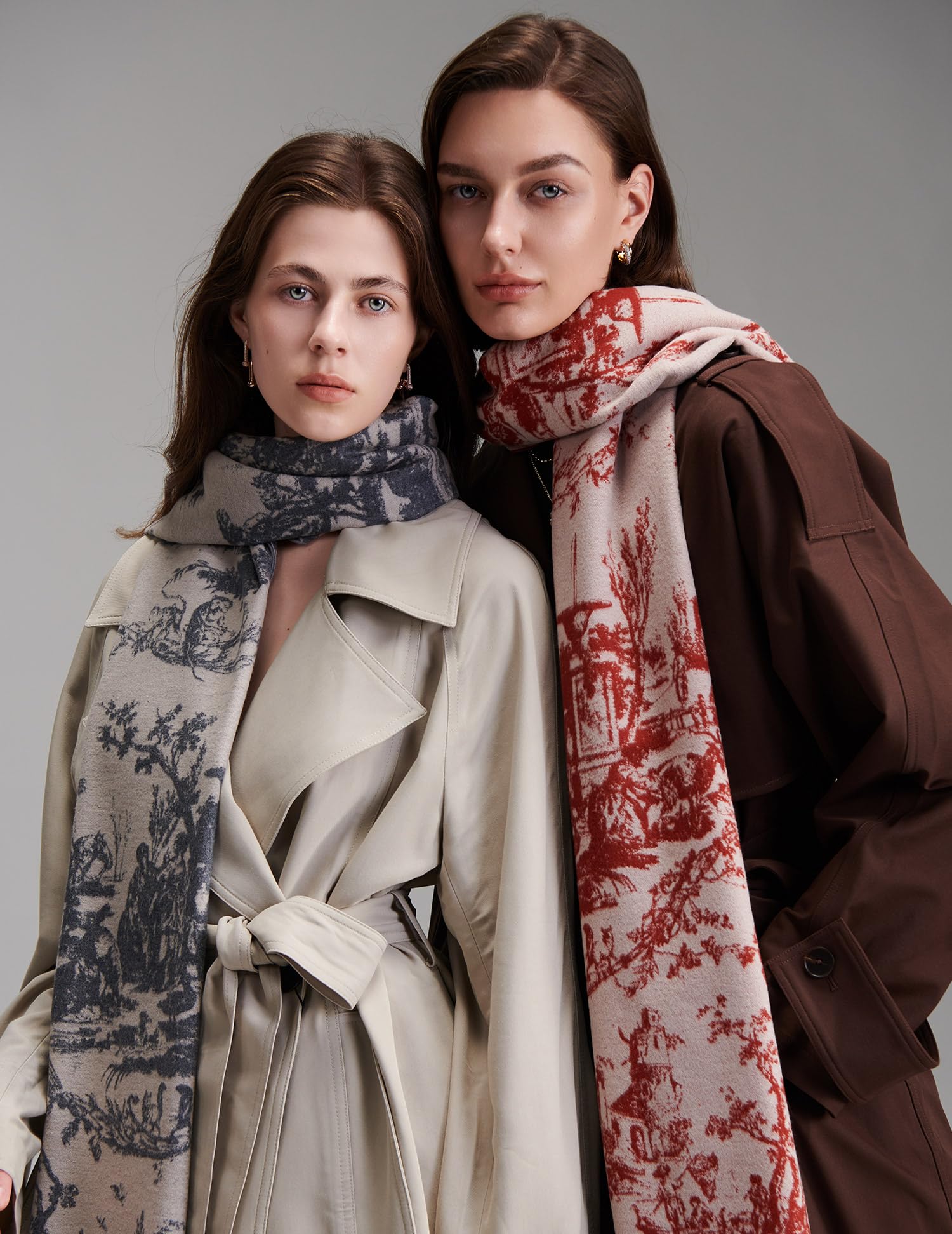 Delicate Dream Red Silk Scarf – 100% Mulberry Silk, Jacquard
