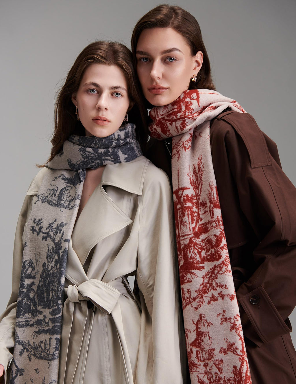 Delicate Dream Red Silk Scarf – 100% Mulberry Silk, Jacquard Reversible, 71"x24"